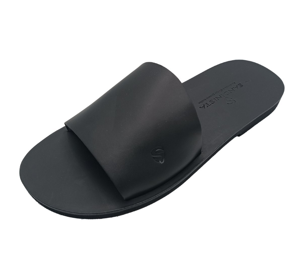 Czarne klasyczne klapki męskie naturalnej skóry SANDINISTA S4690 [Rozmiar: 45]