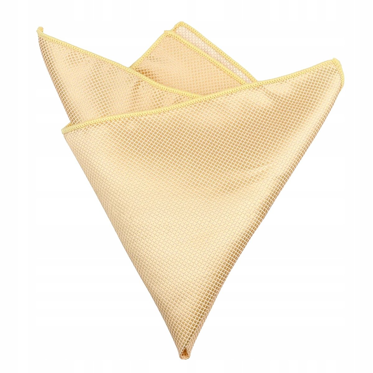 Poszetka męska w drobną kratkę - szampańska