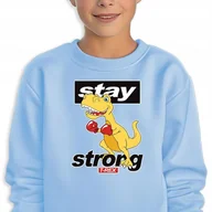 Bluzy dla dziewczynek - Bluza Dziecięca Niebieska T-Rex Stay Strong Mix Wielu Wzorów -104 Cm (3-4) - miniaturka - grafika 1