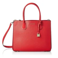 Torebki damskie - Torebka damska Michael Kors Mercer czerwona skórzana - miniaturka - grafika 1