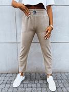 Spodnie sportowe damskie - Spodnie dresowe damskie MOONLIGHT beżowe Dstreet UY1644 - miniaturka - grafika 1
