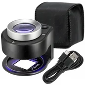 Mikroskopy i lupy - LUPA JUBILERSKA NUMIZMATYCZNA MIKROSKOP SZKŁO POWIĘKSZAJĄC 30X USB-C LED UV - miniaturka - grafika 1