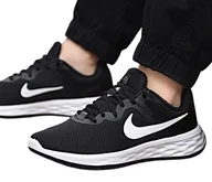 Buty sportowe męskie - Nike Revolution 6 Sportowe Czarne Męskie Buty Lekkie do BIegania treningowe - miniaturka - grafika 1