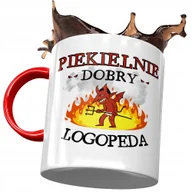 Kubki - Kubek Czerwony Dla Logopedy Piekielnie Dobry Kubek z Nadrukiem ze Zdjęciem + Opakowanie na prezent (wzór 02) - miniaturka - grafika 1