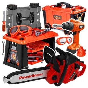 Zestaw Majsterkowicza Walizka Warsztat Dla Dzieci + Piła Łańcuchowa Z962Z - Zabawy w naśladowanie dorosłych - miniaturka - grafika 1