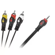 Kable komputerowe i do monitorów - LP KPO2851L-3 Kabel jack 3.5 cztero-polowy 3 x rca 3m LEC-KPO2851L-3 - miniaturka - grafika 1
