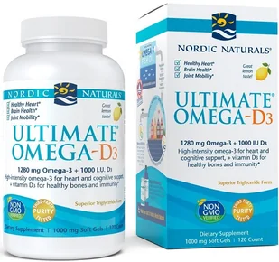 Ultimate Nordic Naturals Omega-D3 1280mg Lemon Cytryna (120 kaps) Nordic Naturals DD79-6560C - Witaminy i minerały - miniaturka - grafika 2