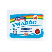 Płatki śniadaniowe i musli - Twaróg półtłusty w kostce Strzałkowo 200 g - miniaturka - grafika 1