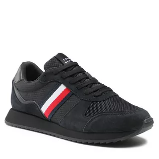 Półbuty męskie - Sneakersy Tommy Hilfiger Runner Evo Mix FM0FM04699 Black BDS - grafika 1