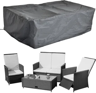 Mucola pokrowiec ochronny na meble ogrodowe plandeka zestaw kanapa sofa stół odporny na warunki atmosferyczne czarny - Lounge 192x82x65 - Pokrowce na meble ogrodowe - miniaturka - grafika 1