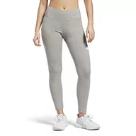 Legginsy - Reebok Damskie legginsy bawełniane Doorbuster Identity, Średni szary wrzos, M - miniaturka - grafika 1