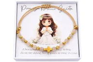 Bransoletki - Bransoletka różaniec Kamień Słoneczny rękodzieło, prezent Komunia Św. - miniaturka - grafika 1