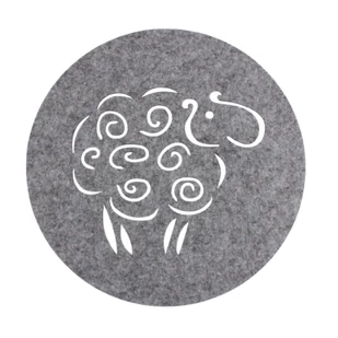 Podkładka filcowa BARANEK Ø30 cm szara - Obrusy i serwetki - miniaturka - grafika 1