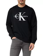 Swetry męskie - Calvin Klein Jeans Core Monogram Crew Neck Sweter Męski, Ck czarny, S - miniaturka - grafika 1