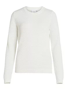 Vila Damski sweter z dzianiny Basic, White Alyssum, L - Swetry damskie - miniaturka - grafika 1
