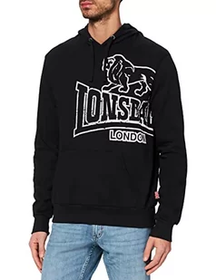 Lonsdale London męski sweter z kapturem TADLEY, czarny/ecru, L - Bluzy męskie - miniaturka - grafika 1