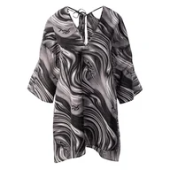 Sukienki - Damska Sukienka KARL LAGERFELD MULTICOLOUR PRINT KAFTAN 230W2224-722 – Czarny - miniaturka - grafika 1