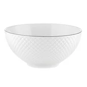 Miski i półmiski - Salaterka Tiffany Platinium czarna obwódka 15 cm biały - miniaturka - grafika 1