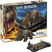 Puzzle - Revell 44-częściwe puzzle 3D "Jurassic World Dominion - Triceratops" - 10+ - miniaturka - grafika 1