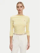 Bluzki damskie - Tommy Hilfiger Bluzka New Cody WW0WW40589 Żółty Slim Fit - miniaturka - grafika 1