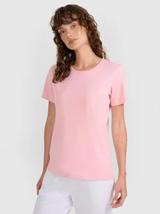 4F T-shirt regular gładki damski - różowy L - Koszulki i topy damskie 4F T-shirt regular gładki damski - różowy L - Koszulki i topy damskie - miniaturka - grafika 1