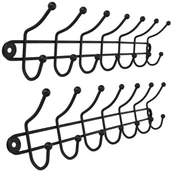 Wieszaki do szafy - Wieszak ścienny na ubrania 7 haków, 2 szt. - miniaturka - grafika 1