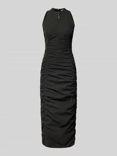 Sukienki - Sukienka midi z zamkiem błyskawicznym w jednolitym kolorze - grafika 1