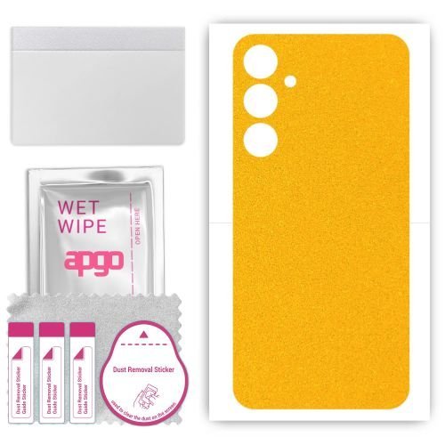 folia naklejka skórka strukturalna na TYŁ do Samsung Galaxy A05s - Żółty Pastel Matowy - apgo SKINS