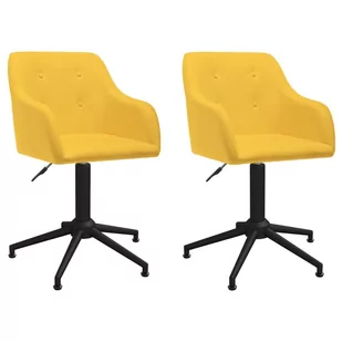 vidaXL Obrotowe krzesła stołowe 2 szt. żółte obite tkaniną 334216 - Krzesła - miniaturka - grafika 1
