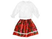 Dresy i komplety dla dziewczynek - ZESTAW KRAKOWIANKA BIAŁO-CZERWONY 134-140 2el - miniaturka - grafika 1