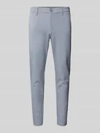 Spodnie męskie - Spodnie materiałowe o kroju slim fit ze szlufkami na pasek model ‘MARK’ - miniaturka - grafika 1