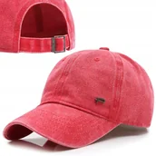 Czapki i chusty sportowe męskie - CZAPKA z Daszkiem Vintage Bejsbolówka Bawełniana CZERWONA Pako Jeans - miniaturka - grafika 1