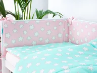 Ochraniacze do łóżeczka - Ochraniacz do łóżeczka pink & mint stars - miniaturka - grafika 1