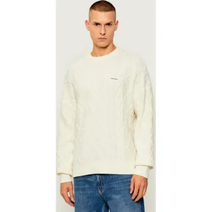 Guess Jeans Sweter Relaxed fit z dodatkiem wełny - Swetry męskie - miniaturka - grafika 1