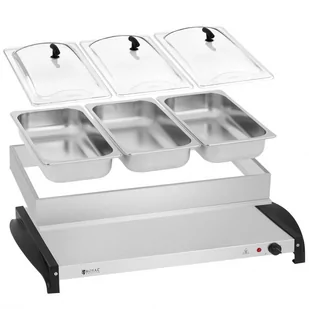 Royal Catering Podgrzewacz do potraw - 3 x 2 l - 400 W - RCHP-400/3 - Inne urządzenia gastronomiczne - miniaturka - grafika 1