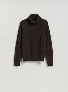 Reserved - Wełniany sweter z golfem - brązowy - Moda i Uroda OUTLET - miniaturka - grafika 1