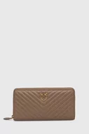 Portfele - Pinko portfel skórzany damski kolor brązowy - miniaturka - grafika 1