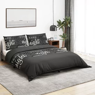 vidaXL Zestaw pościeli, czarny, 220x240 cm, bawełna - Pościel - miniaturka - grafika 1