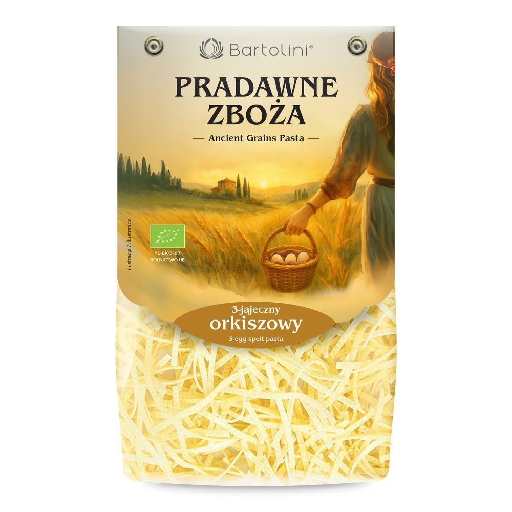 BARTOLINI Makaron Pradawne Zboża orkiszowy 3-jajeczny krajanka BIO 250 g