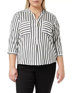 VERO MODA Koszula damska z rękawami 3/4, w paski, Snow White 1, XL - Koszule damskie - miniaturka - grafika 1