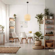 Lampy sufitowe - Briloner Lampa wisząca Papper, 1-punktowa, kolor naturalny, rafia, E27 - miniaturka - grafika 1