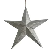 Ozdoby bożonarodzeniowe - Gwiazda Dekoracja Świąteczna Srebrna Gwiazda Z Metalu - miniaturka - grafika 1