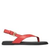 Sandały damskie - Sandały Tommy Hilfiger Color Block Thong Flat Sandal FW0FW08883 Pomarańczowy - miniaturka - grafika 1