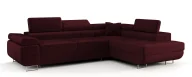 Narożniki - Bordowy narożnik welurowy z funkcją spania D2-C80 - miniaturka - grafika 1