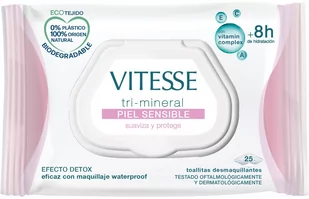 Chusteczki nawilżane do demakijażu Toallitas Des Vitesse Sensitive 25 szt - Chusteczki nawilżane - miniaturka - grafika 1