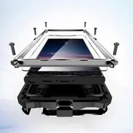 Etui i futerały do telefonów - Wytrzymałe metalowe etui na telefon klasy wojskowej do Samsung Galaxy S24 Ultra Wbudowana ochrona obiektywu ekranu - YX Srebro - miniaturka - grafika 1