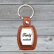 Breloki - Brelok z brązowej skóry i metalu z Twoim zdjęciem - miniaturka - grafika 1
