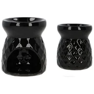 Świeczniki - Kominek ceramiczny 12 x 10 cm czarny - miniaturka - grafika 1