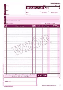 Druki samokopiujące Typograf rachunek pion A5 80 01029) - Przybory szkolne - miniaturka - grafika 1