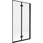Parawany nawannowe - Mexen Mist parawan nawannowy 2-skrzydłowy prawy 100 x 150 cm, czarna ramka, czarny - 8A9-100-002-70-70-P - miniaturka - grafika 1